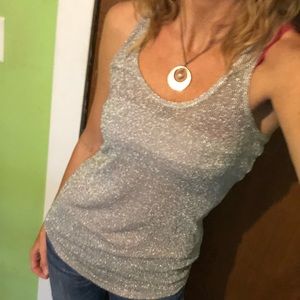Silver sparkles shirt, racerback